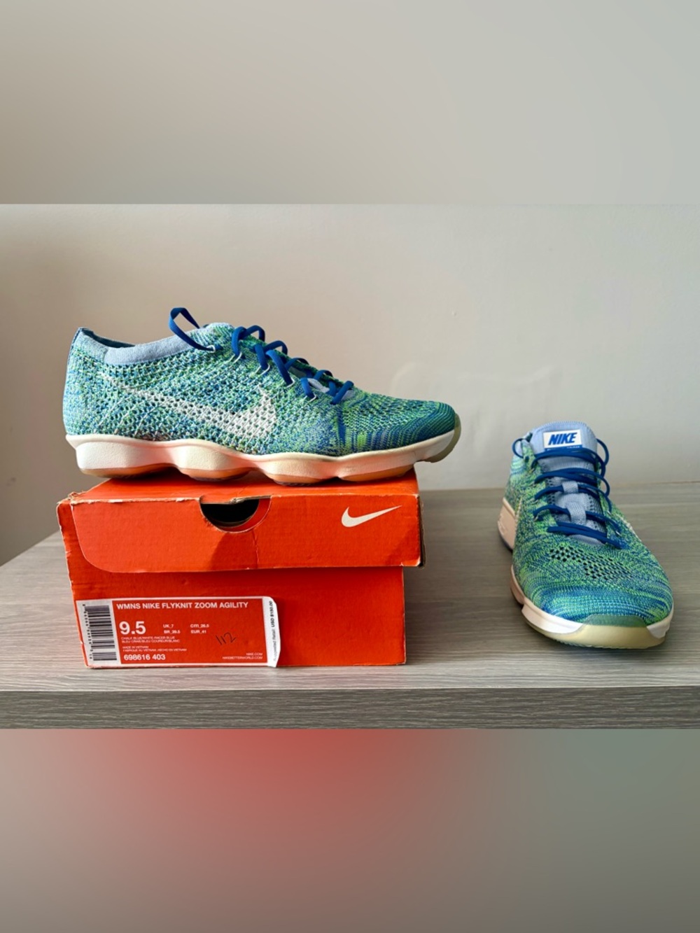 Nike Kids Flyknit Sneakers - Blue & Green
